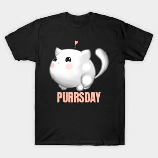 Chubby Cat In Love On Purrsday T-Shirt